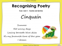 Cinquain Poetry - Year 3 and 4
